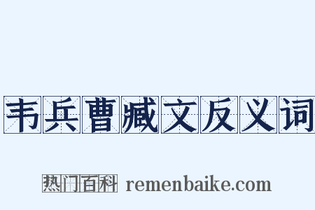 韦兵曹臧文反义词是什么意思的图片